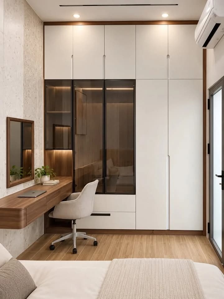 Góc nhìn chính diện hệ tủ áo